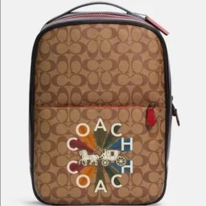 Coach Westway Backpack In Signature Coated Canvas With Radial Rainbow